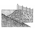 Konstrukce mladší hradby z poloviny 5. století př. n. l. (Drda – Rybová 2008).
